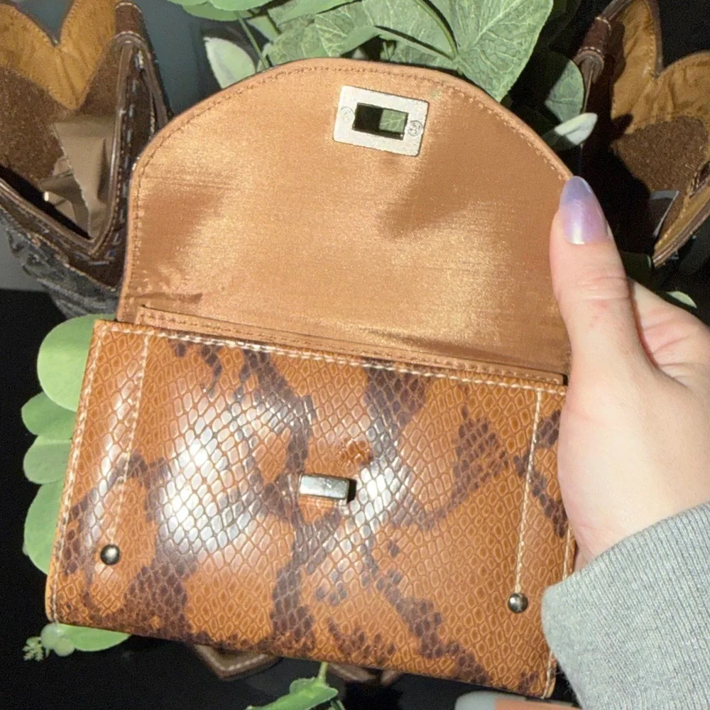 Brown Snakeskin-Pattern Wallet